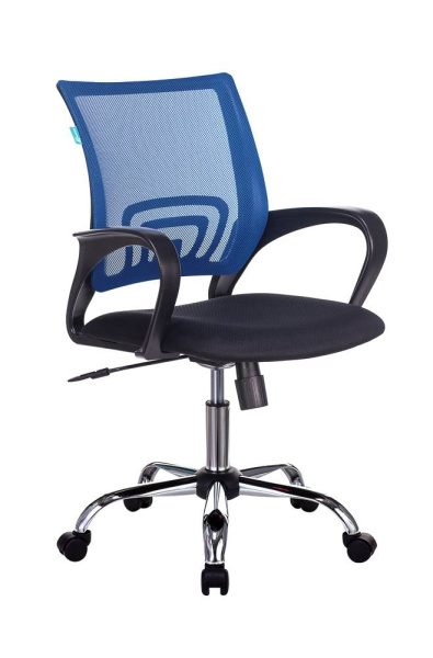 Кресло Бюрократ CH-695SL спинка сетка синий TW-05 сиденье черный TW-11 крестовина хром (Компьютерное кресло CH-695SL синий)