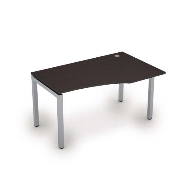 6М.523 Стол криволинейн.прав (1400x900x750) (Белый/Алюминий матовый)