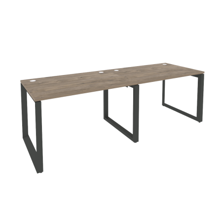 Рабочая станция на О-образном м/к Onix O.MO-RS-2.2.8 2360x800x750 (Тиквуд Темный/Черный металл)