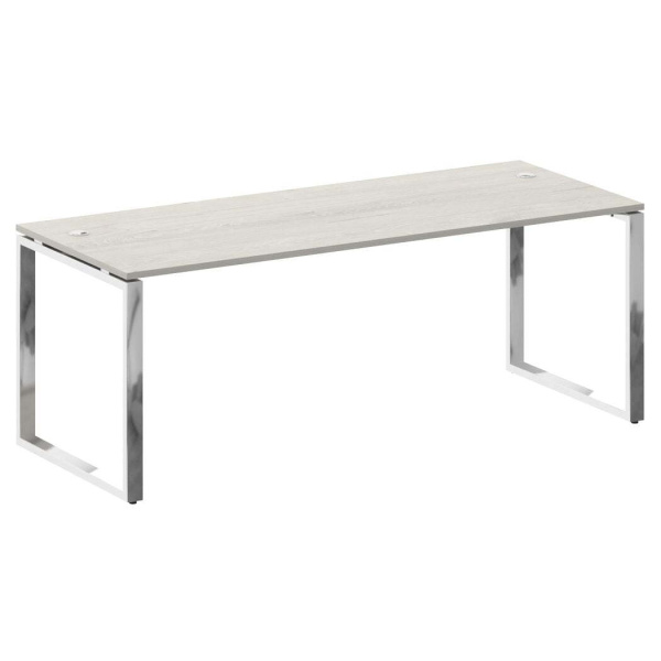 Стол рабочий руководителя на О-обр. м/к 2000x800x750 (Дуб Наварра/Нерж. Сталь)