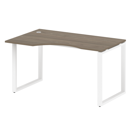 Стол криволинейный левый Metal System Style БО.СА-2 Л 1400x900x750 (Вяз/Белый металл)