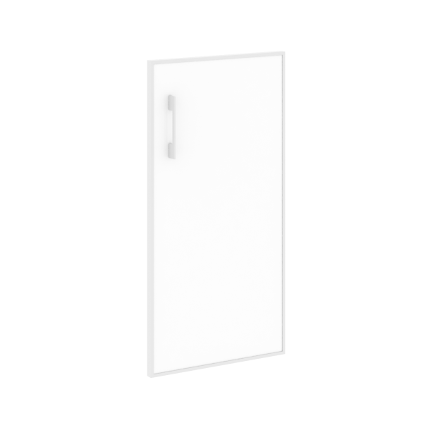 Дверь стеклянная черная правое в раме низкое Lacobel LT.S-3 R (R) White (Белый)