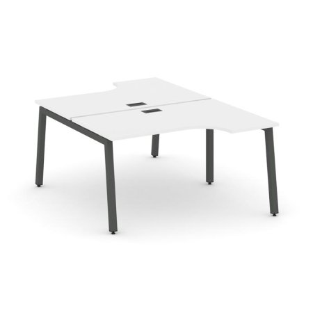 Рабочая станция эргономичная SN-5A.DRPA-022 (1580х1632/1992х750) (Белый/Металл Антрацит)