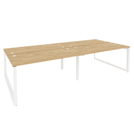 Рабочая станция на О-образном м/к Onix O.MO-D.RS-4.4.7 3160x1475x750 (Тиквуд Светлый/Белый Металл)