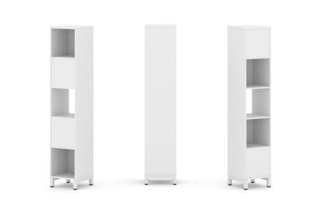 Набор стеллажа 2-х сторонний, 5 ярусов SN.NSD-511 (387х400х1982) (Белый/Металл Белый)