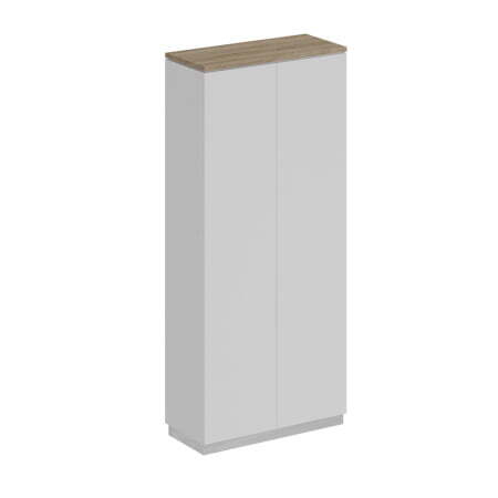 Шкаф для документов закрытый City СИ 307 900x400x2034 (Дуб гладстоун светлый / Белый премиум / Белый премиум)