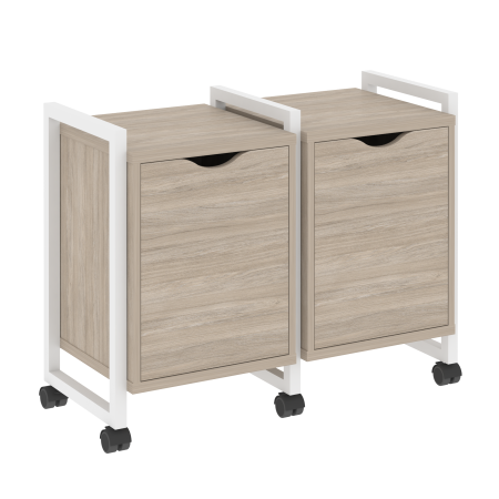 Тумба на колесных опорах наборная VR.L-TN-2.K 970x460x767 (Дуб Аттик/Белый металл)