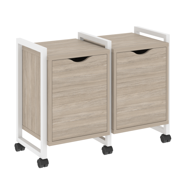 Тумба на колесных опорах наборная VR.L-TN-2.K 970x460x767 (Дуб Аттик/Белый металл)