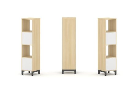 Набор стеллажа 1 сторонний, 4 яруса SN.NS-411 (387х400х1615) (Акация Лорка/Белый/Металл Антрацит)