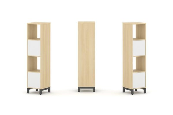 Набор стеллажа 1 сторонний, 4 яруса SN.NS-411 (387х400х1615) (Акация Лорка/Белый/Металл Антрацит)