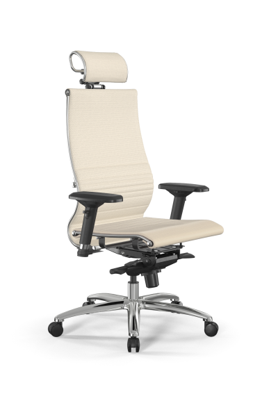 Кресло для руководителя Метта Samurai L2-7D - Infinity /Kc04/Nc04/D04P/H2cL-3D(M06.B31.G04.W03) (Молочный)