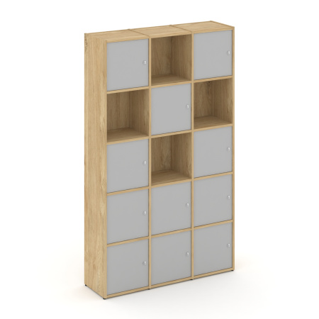 Стеллаж Locker Plus LK.K-009 1188x350x1983 (Тиквуд Светлый | Серый)