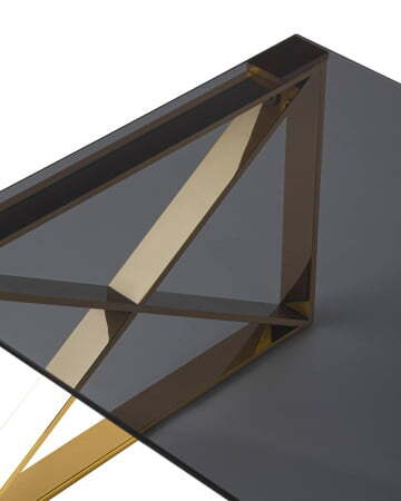 Журнальный стол 120*60 КРОСС золото стекло smoke (Журнальный стол Кросс золотой)