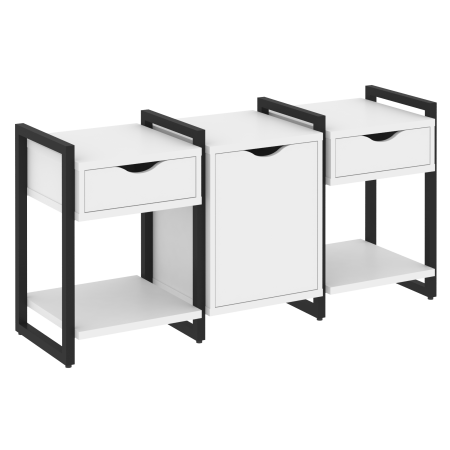 Тумба на регулируемых опорах наборная VR.L-TN-6.O 1440x460x719 (Белый Бриллиант/Черный металл)