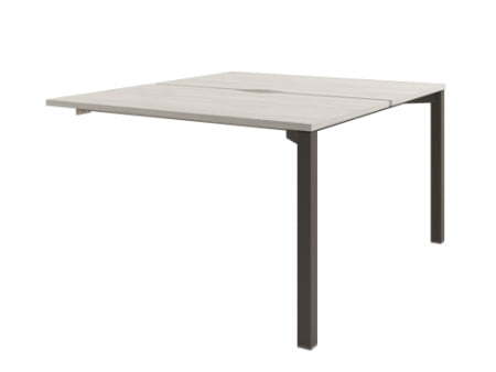 Стол-тандем на металлокаркасе, конечная секция Solution D-403 1200x1432x750 (Акация Морава/ТрюфельКоричневый)