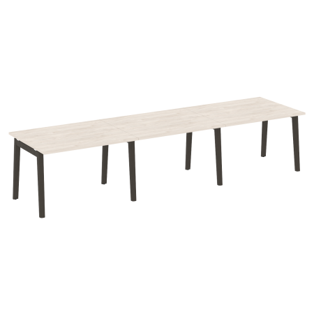 Стол переговорный на деревянных опорах Onix Wood OW.PRG-3.2 3540x980x750 (Денвер Светлый/Дуб Темный)