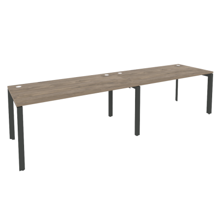 Рабочая станция на П-образном м/к Onix O.MP-RS-2.4.8 3160x800x750 (Тиквуд Темный/Черный металл)