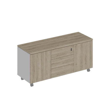 Тумба для оргтехники City СИ 262 1420x520x650 (Дуб гладстоун светлый / Белый премиум / Дуб гладстоун светлый)