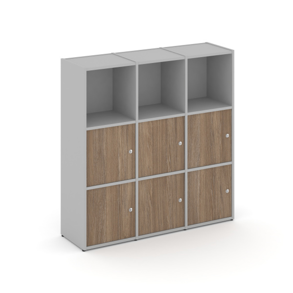 Стеллаж Locker Plus LK.K-003 1188x350x1203 (Серый | Дуб Аризона)