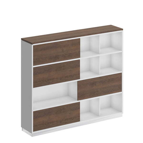 Шкаф-купе City СИ 301 2000x400x1678 (Дуб гладстоун / Белый премиум / Белый премиум)