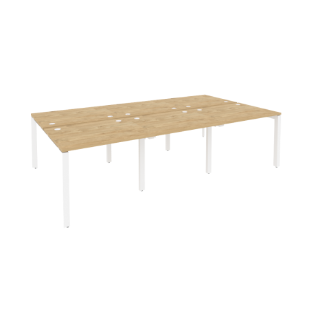 Рабочая станция на П-образном м/к Onix O.MP-D.RS-6.1.8 2940x1635x750 (Тиквуд Светлый/Белый Металл)