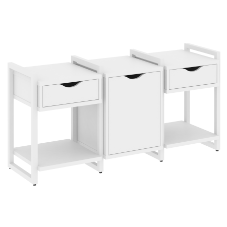 Тумба на регулируемых опорах наборная VR.L-TN-6.O 1440x460x719 (Белый Бриллиант/Белый металл)