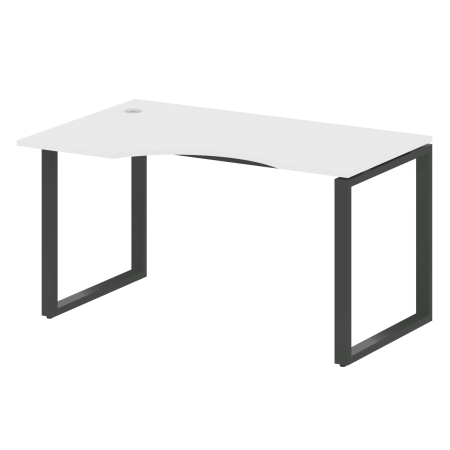 Стол криволинейный левый Metal System Style БО.СА-2 Л 1400x900x750 (Белый/Антрацит металл)