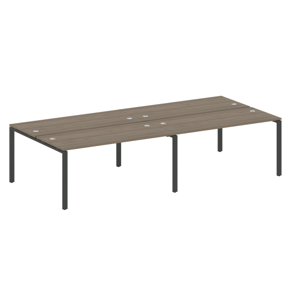 Рабочая станция на 4 раб. места Metal System Style БП.СМ-4.4 3200x1475x750 (Вяз/Антрацит металл)