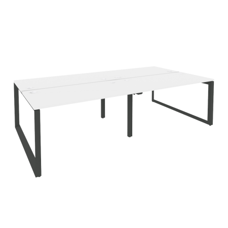 Рабочая станция на О-образном м/к Onix O.MO-D.RS-4.3.7 2760x1475x750 (Белый Бриллиант/Черный металл)