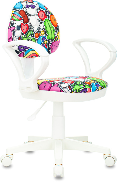 Кресло детское KD-3/WH/ARM мультиколор маскарад крестов. пластик пластик белый (Мультиколор)