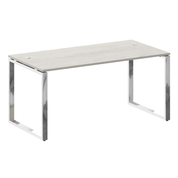 Стол рабочий руководителя на О-обр. м/к 1600x800x750 (Дуб Наварра/Нерж. Сталь)