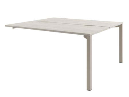 Стол-тандем на металлокаркасе, конечная секция Solution D-423 1600x1432x750 (Акация Морава/КашемирБежевый)