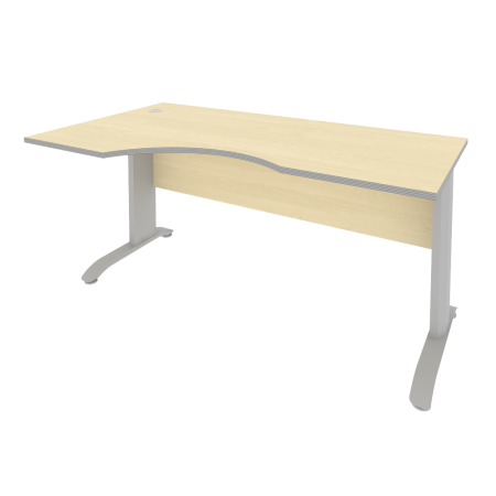 Стол криволинейный левый Riva ПЛ.СА-1 Л 1600x900x750 (Клен-Металлик/Металлик)