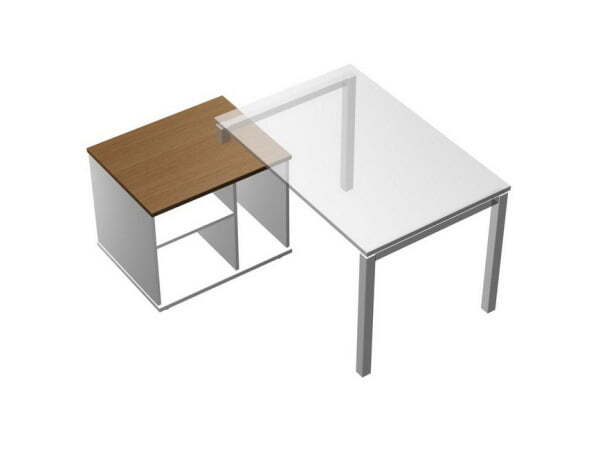 Тумба опорная стола Profiquadro КВ 230 БВ 762x604x632 (Белый премиум / Вишня скандинавская)