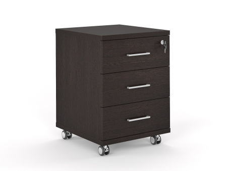 Тумба мобильная с замком на верхний ящик TRIUMF (800x900x760) (Венге Цаво)
