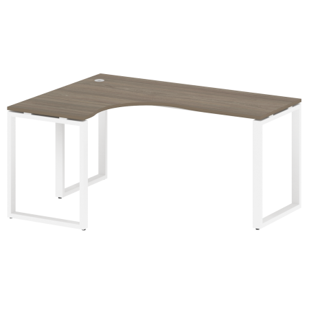 Стол криволинейный левый Metal System Style БО.СА-4 Л 1600x1200x750 (Вяз/Белый металл)