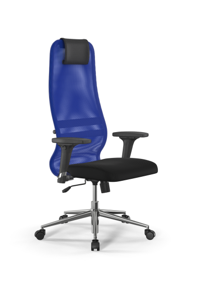 Кресло для руководителя Метта Sit 8 B1-8D - X1+UMF(X1) /Uh00/Wh00/D02P(M09.B23.G18.W01) (Синий | Черный)
