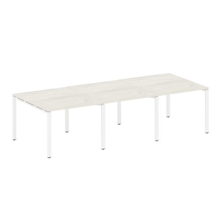 Переговорный стол 3 столешницы Metal System Style БП.ПРГ-3.1 3000x1235x750 (Дуб Наварра/Белый металл)