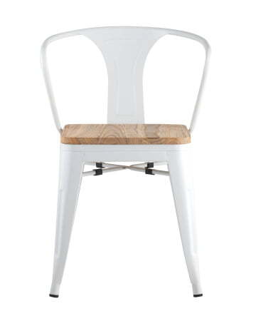 Стул TOLIX ARM WOOD с подлокотниками белый (Стул Tolix Arm Wood белый глянцевый)