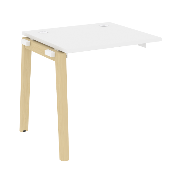 Наборный элемент рабочей станции на деревянных опорах Onix Wood OW.1.NRS-0.7 780x720x750 (Белый Бриллиант/Дуб Светлый)