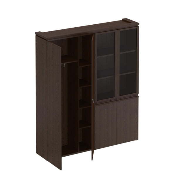 Шкаф комбинированный (для одежды + со стеклом) Mark МК 359 1800x404x2100 (Дуб валенсия)