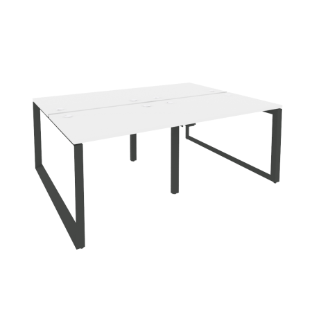 Рабочая станция на О-образном м/к Onix O.MO-D.RS-4.1.7 1960x1475x750 (Белый Бриллиант/Черный металл)