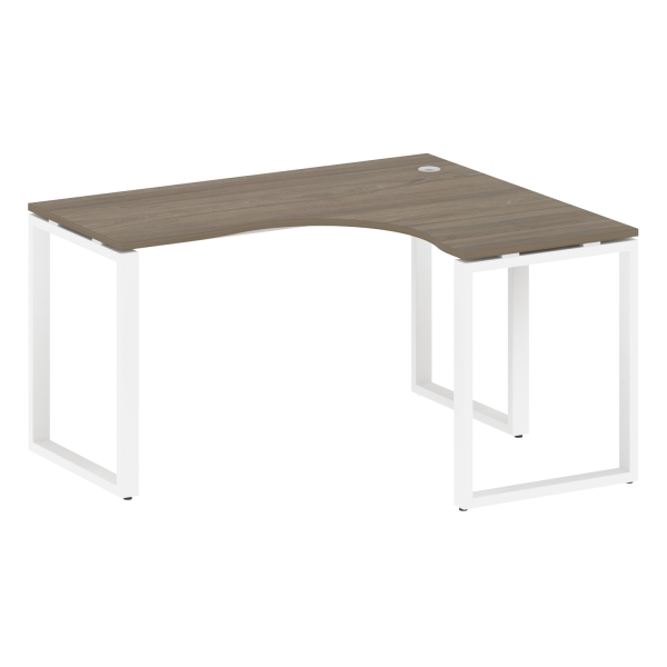 Стол криволинейный правый Metal System Style БО.СА-3 Пр 1400x1200x750 (Вяз/Белый металл)