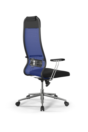 Кресло для руководителя Метта Sit 10 B1-111T - X2+UMF(X1) /Ub00/Wh00/T1bp-c(M09.B23.G18.W01) (Синий | Черный)