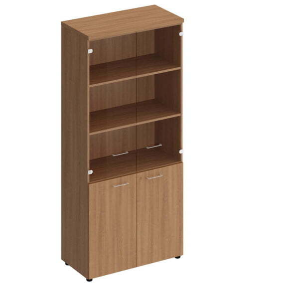 Шкаф для документов со стеклянными прозрачными дверьми Патриот ПТ 983 900x460x1970 (Вишня скандинавская)