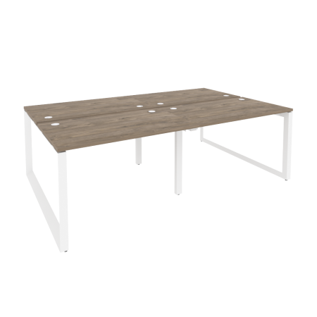 Рабочая станция на О-образном м/к Onix O.MO-D.RS-4.2.7 2360x1475x750 (Тиквуд Темный/Белый Металл)