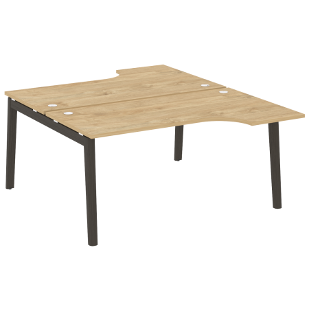 Рабочая станция на деревянных опорах Onix Wood OW.D.SA-1 1580x1995x750 (Тиквуд Светлый/Дуб Темный)