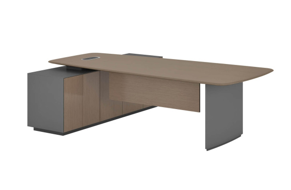 Стол письменный правый FOSTER 230 (2300х2200х760) (Шпон Серебряная жемчужина TA21)