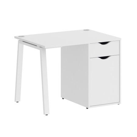 Стол письменный VR.SP-3-98.1.A 980x720x750 (Белый Бриллиант/Белый Металл)