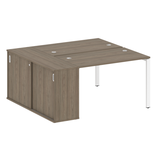 Рабочая станция с опорным шкафом-купе Metal System Style БП.РС-СШК-1.2 1610x1475x750 (Вяз/Белый металл)